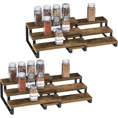 3 tier discount spice rack wood